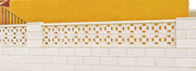 Muro calado con Celosía Redal de hormigón blanco