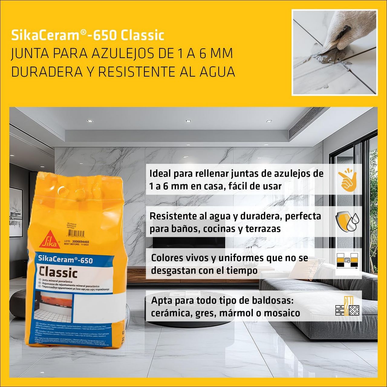 SikaCeram®-650 Classic - Grout for filling joints