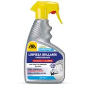 "Botella de 750 ml de CLEAN & SHINE de FILA, limpiador brillante potenciado con alcohol. Ideal para limpiar, desengrasar y mantener la higiene en todas las superficies del hogar. Fórmula ecológica sin lejía, adecuada para hogares con niños y animales, proporcionando una limpieza eficaz y segura."