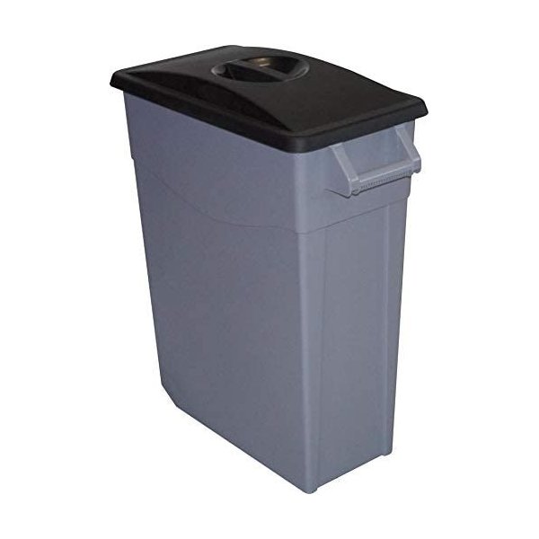 Caixote do lixo Denox ZEUS 65 L com tampa preta fechada Vetonek