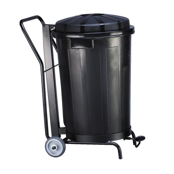 Balde Denox Goliat 95 L - Recipiente Preto com Pedal e Rodas Vetonek