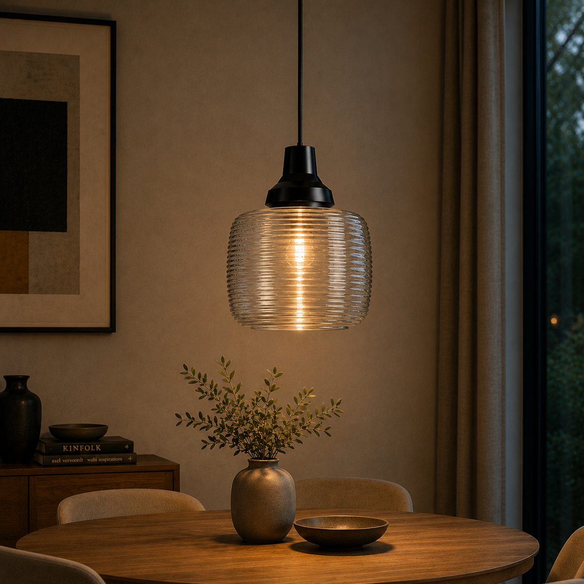 Lámpara Colgante "New Wave Stripe Clear" E27 — Vetonek