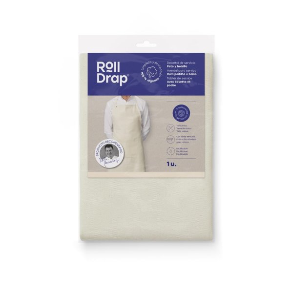 Delantal Peto y Bolsillo de Algodón 100% Roll Drap Vetonek
