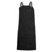Delantal con peto de canvas Velilla 404211B en azul navy y marfil - Vetonek
