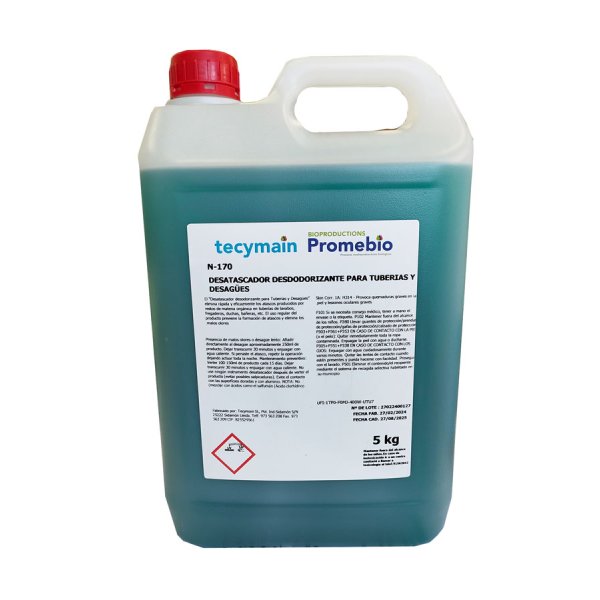 Desatascador desodorizante biológico para tuberías y desagües - 5L Vetonek