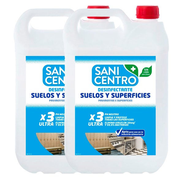 Limpiador desinfectante SaniCentro sin lejía - Caja 2x5L Vetonek