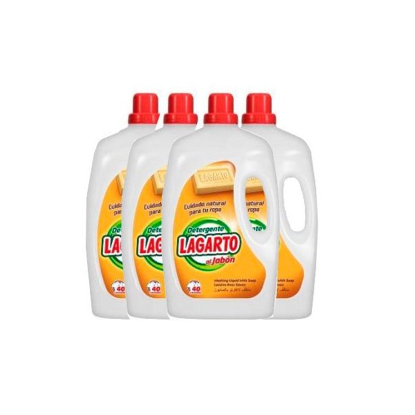 Detergente Líquido Jabón Lagarto - 40 Lavados (Caja de 4 Uds) Vetonek