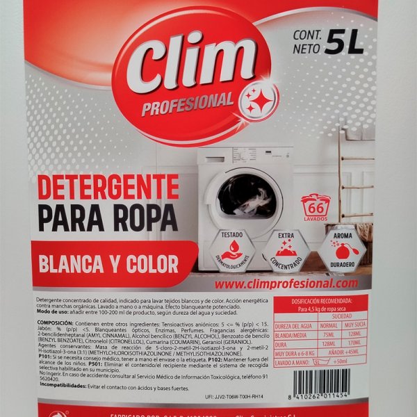 Detergente Lavadora Universal 5L para Ropa Blanca y Color Vetonek