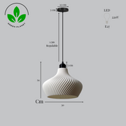 Lámpara Colgante "Daila" Color Blanco/Florón Negro/Cable Negro — Vetonek (5)