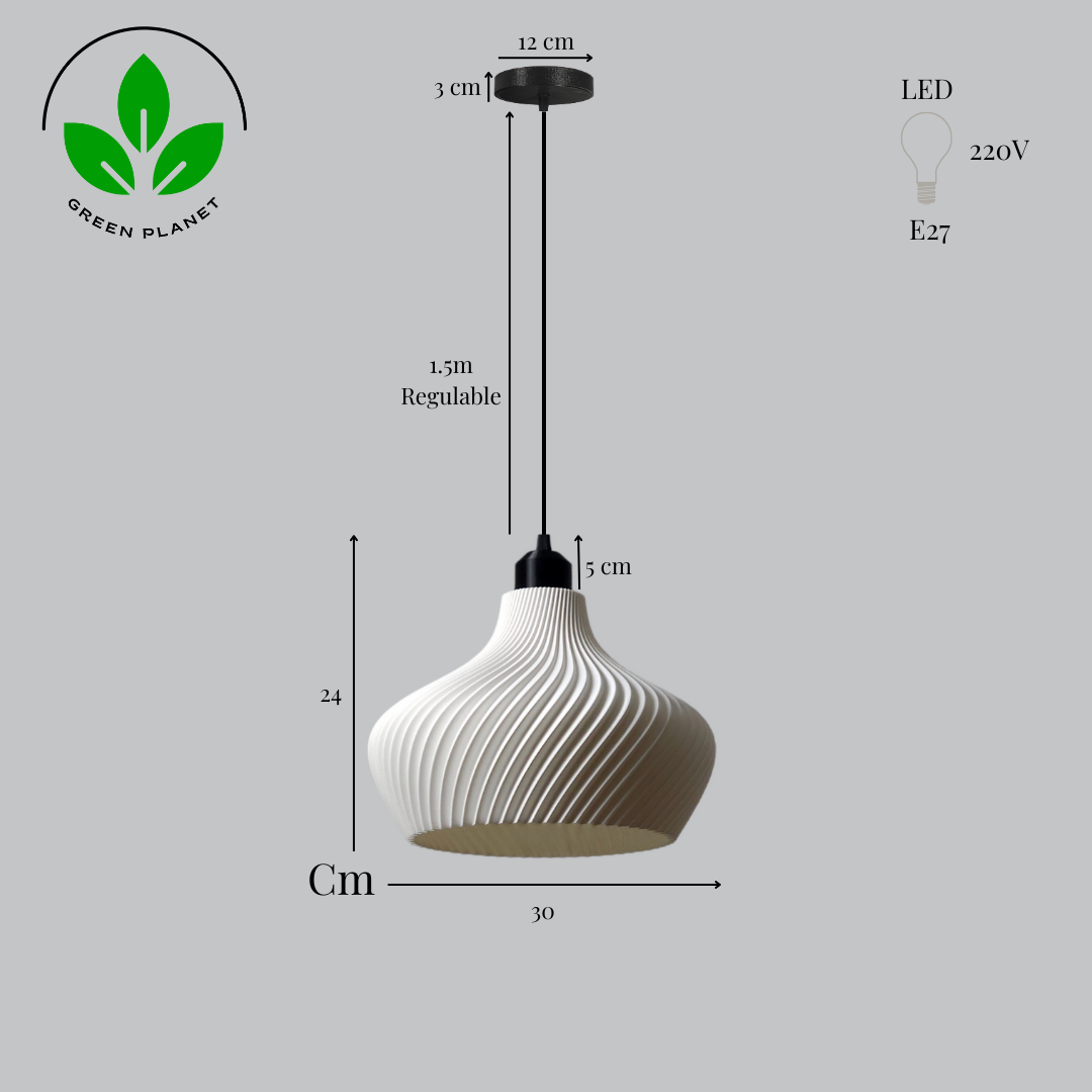 Lámpara Colgante "Daila" Color Blanco/Florón Negro/Cable Negro — Vetonek (5)