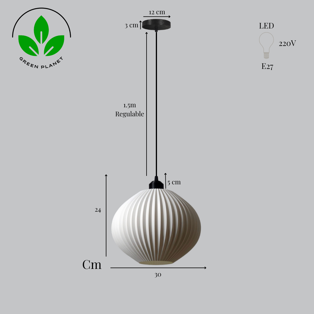 Lámpara Colgante "Idali" Color Blanco/Florón Negro/Cable Negro — Vetonek (4)