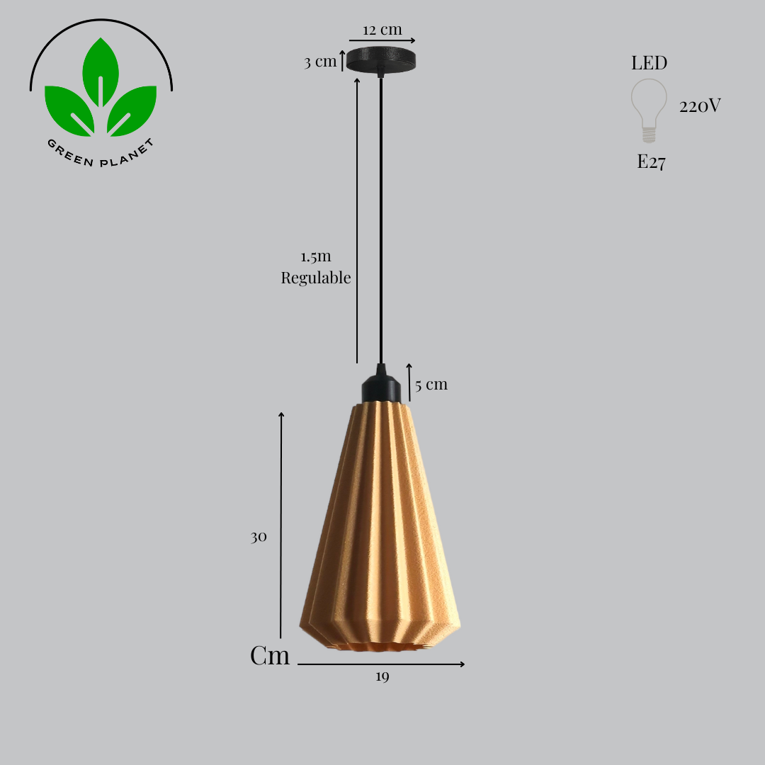 Lámpara Colgante "Lindor" Color Beige/Florón Negro/Cable Negro — Vetonek (6)