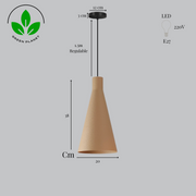Lámpara Colgante "Shu" Color Beige/Florón Negro/Cable Negro — Vetonek (4)