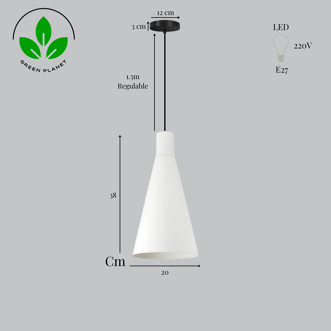 Lámpara Colgante "Shu" Color Blanco/Florón Negro/Cable Negro — Vetonek (4)