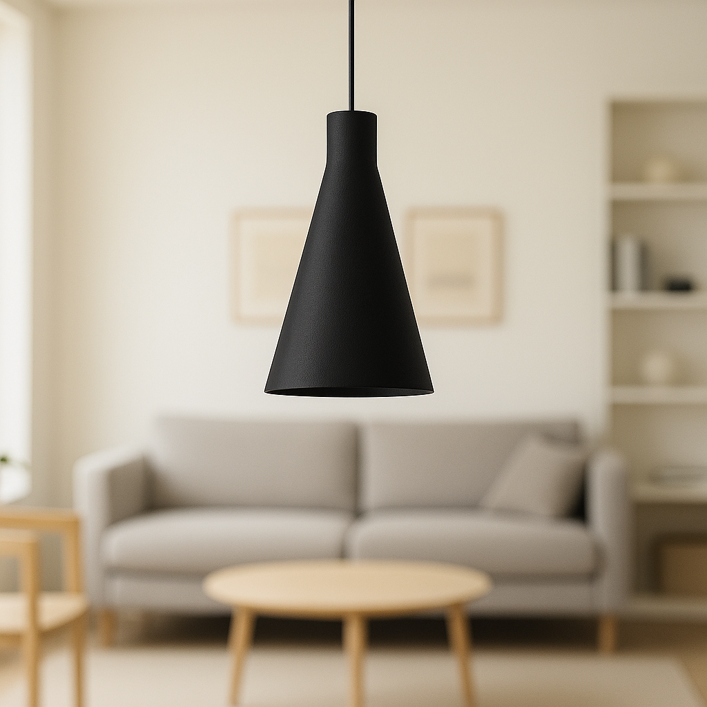 Lámpara Colgante "Shu" Color Negro/Florón Negro/Cable Negro — Vetonek