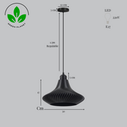 Lámpara Colgante "Vita" Color Negro/Florón Negro/Cable Negro — Vetonek (4)