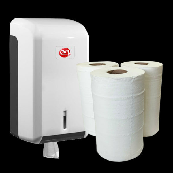 Dispensador de Papel Secamanos Mini Mecha con 3 Rollos Vetonek