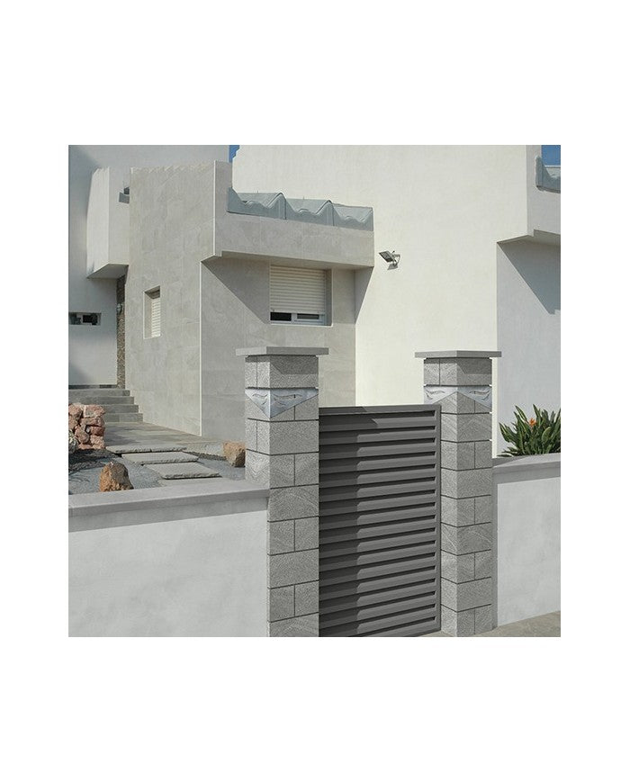 Embellecedor de acero inoxidable para pilares de hormigón, detalle decorativo de cerramiento - Vetonek