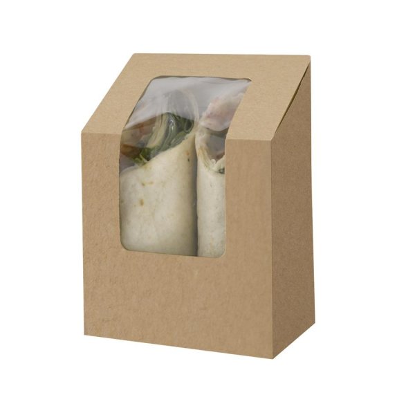 Envase kraft para wraps con ventana - 50 uds Vetonek