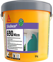 Cubo de 13 kg de SikaDecor®-690 Micro de Sika, microcemento decorativo listo al uso para suelos y paredes de interior - Vetonek