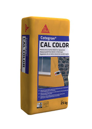 Saco de 25 kg de Cotegran Cal Color de Sika, mortero de cal aérea natural coloreado para revoco decorativo e impermeable de fachadas - Vetonek
