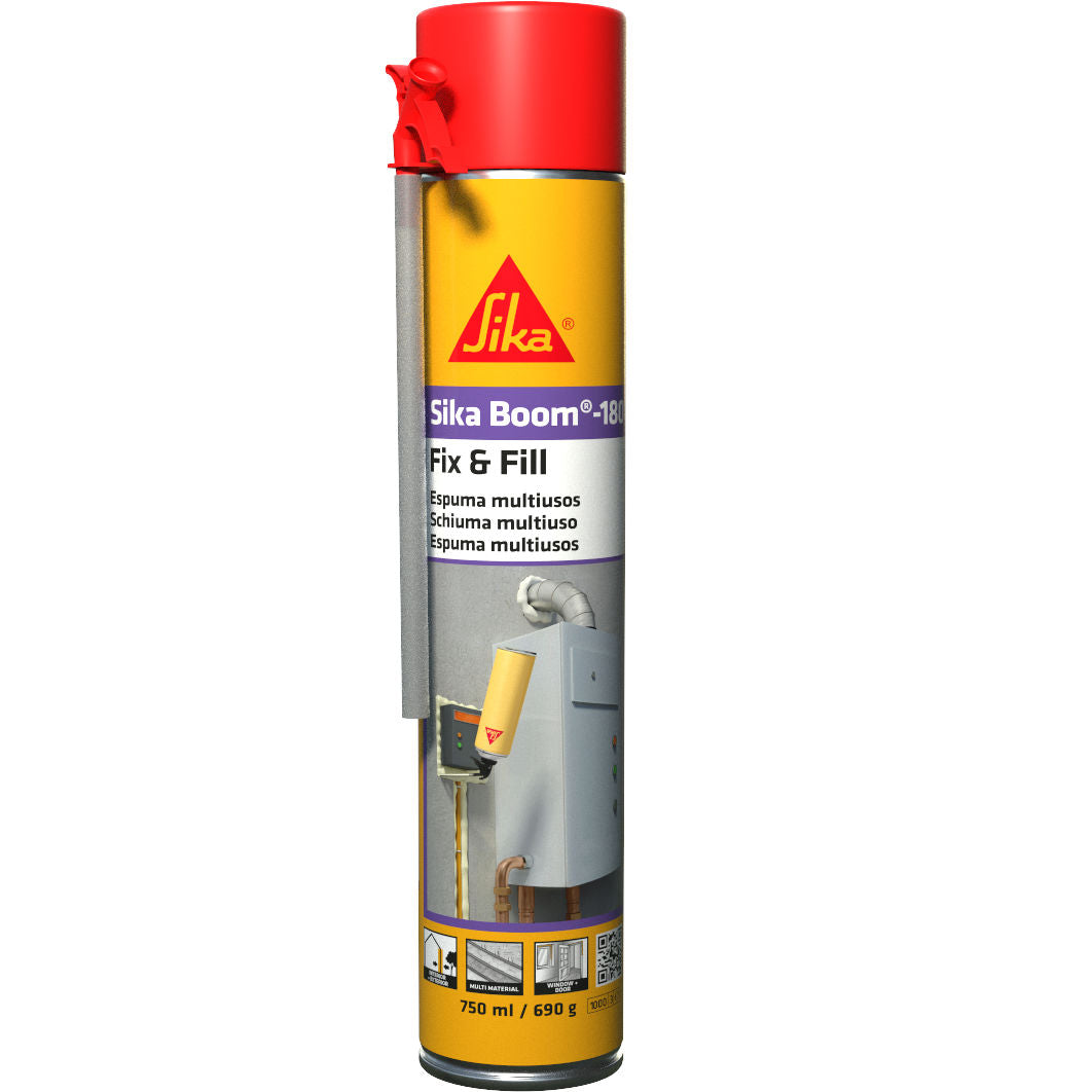 Bote de 750 ml de Sika Boom®-180 de Sika, espuma de poliuretano de alta densidad para aislar y rellenar juntas, huecos y pasatubos - Vetonek