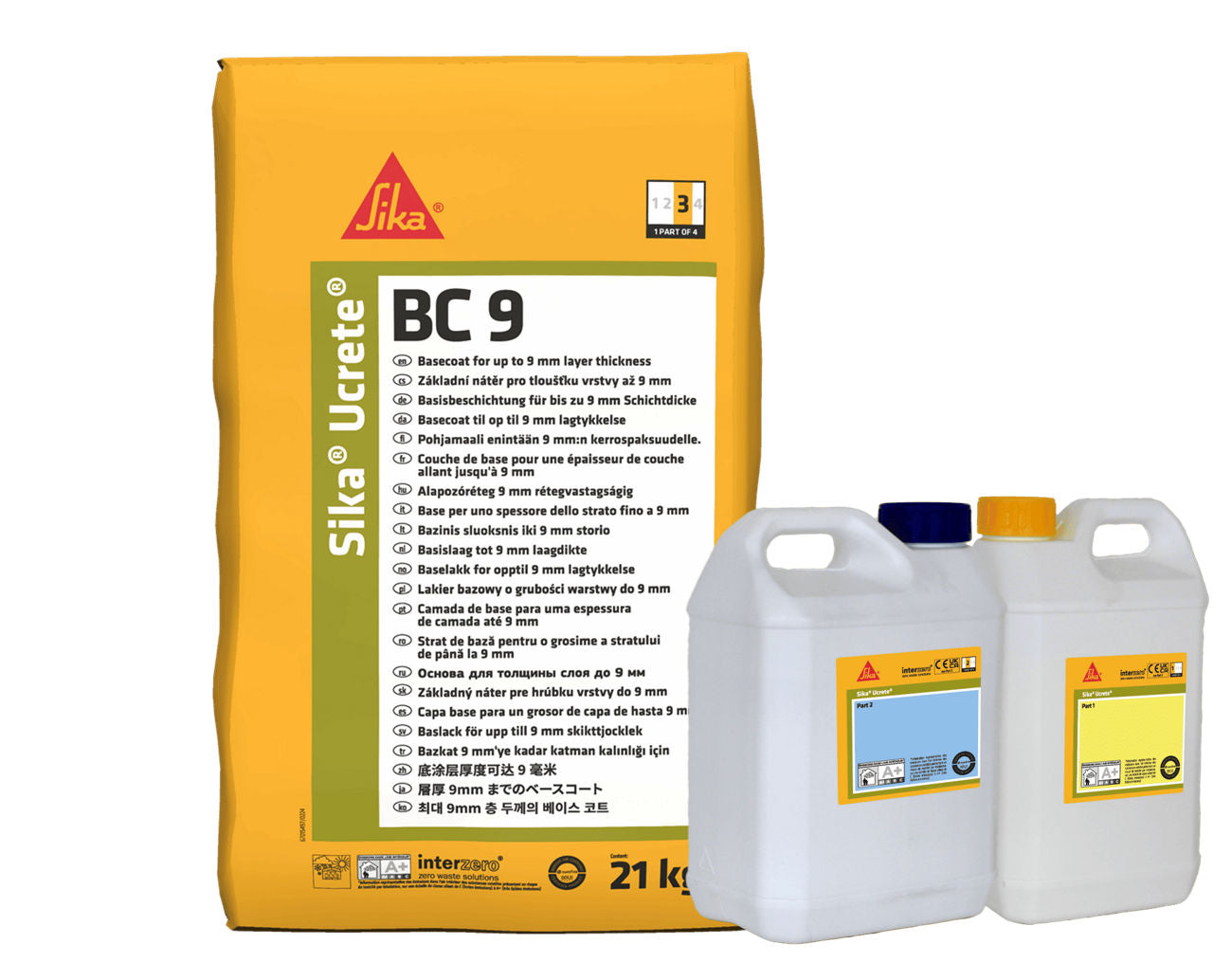 Envase de 30,38 kg de Sika® Ucrete® BC 9 de Sika, pavimento industrial de resinas de poliuretano de muy alto rendimiento - Vetonek