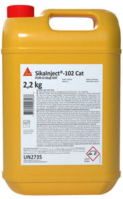 Bote de SikaInject®-102 CAT de Sika, catalizador acelerante que regula el tiempo de espumado de la resina de inyección SikaInject®-102 - Vetonek