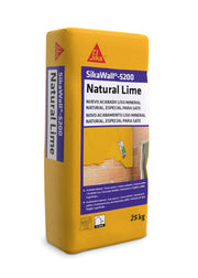 Saco de 25 kg de SikaWall®-5200 Natural Lime de Sika, revestimiento continuo liso de cal aérea natural para fachadas y sistemas SATE - Vetonek