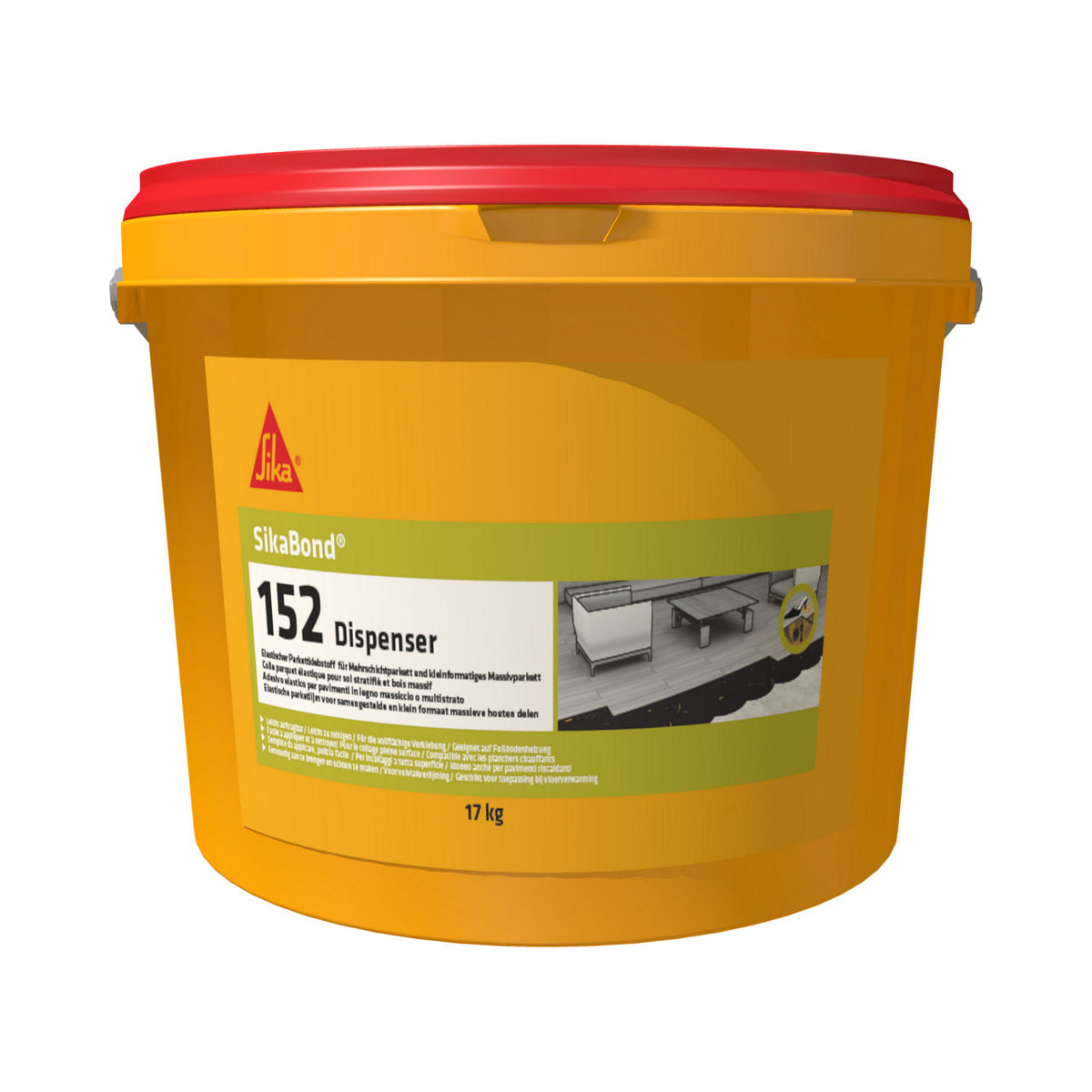 Salchichón de 600 ml de SikaBond®-152 de Sika, adhesivo elástico de polímero de silano para pegado de parquet y tarima - Vetonek