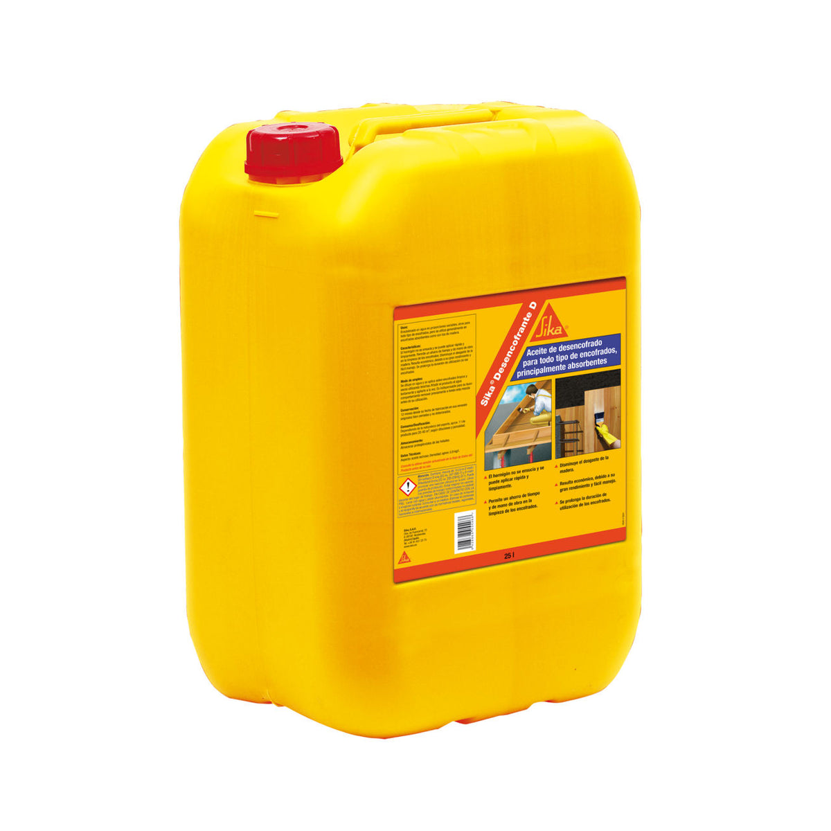 Bidón de Sika® Desencofrante D de Sika, aceite desencofrante diluible en agua para encofrados de madera y absorbentes - Vetonek