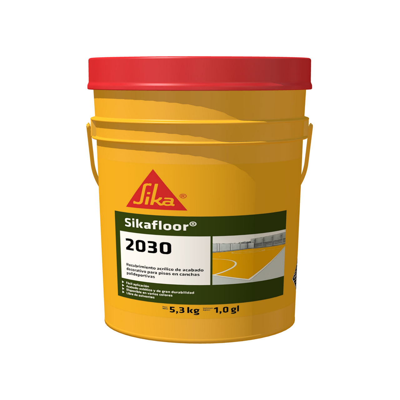 Bote de 20 kg de Sikafloor®-2030 de Sika, revestimiento acrílico de regularización en capa fina para pavimentos deportivos - Vetonek