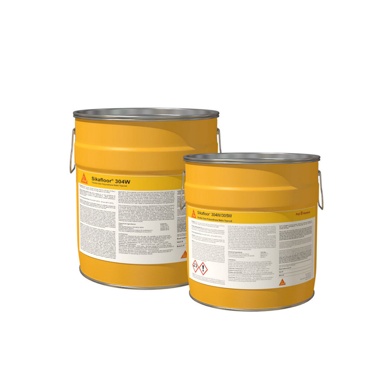 Juego A+B de 7,5 kg de Sikafloor®-304 W Matt de Sika, sellador de poliuretano en base agua transparente y mate para pavimentos y microcemento - Vetonek