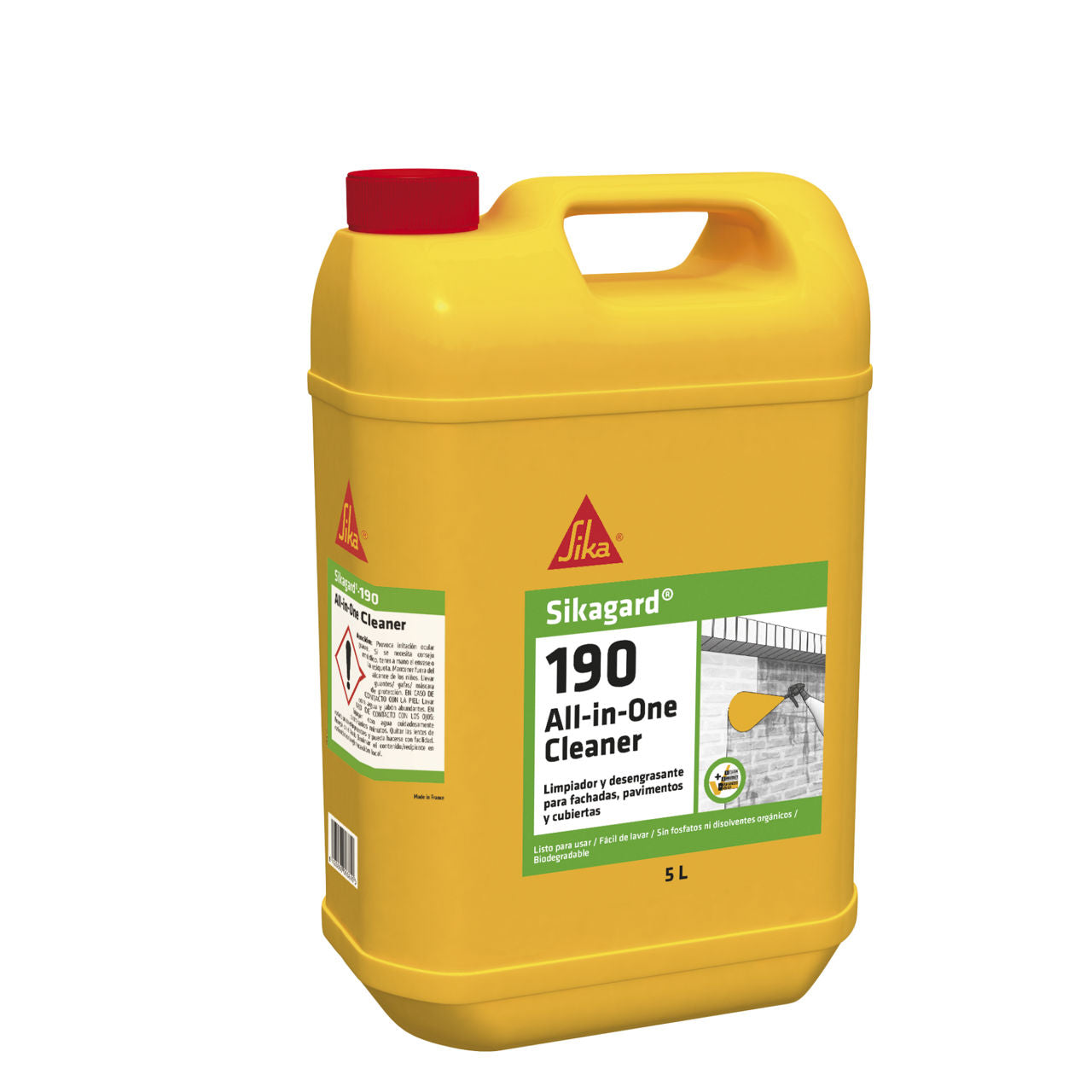 Garrafa de 5 litros de Sikagard®-190 All In One Cleaner de Sika, limpiador alcalino multisuperficie listo para usar - Vetonek