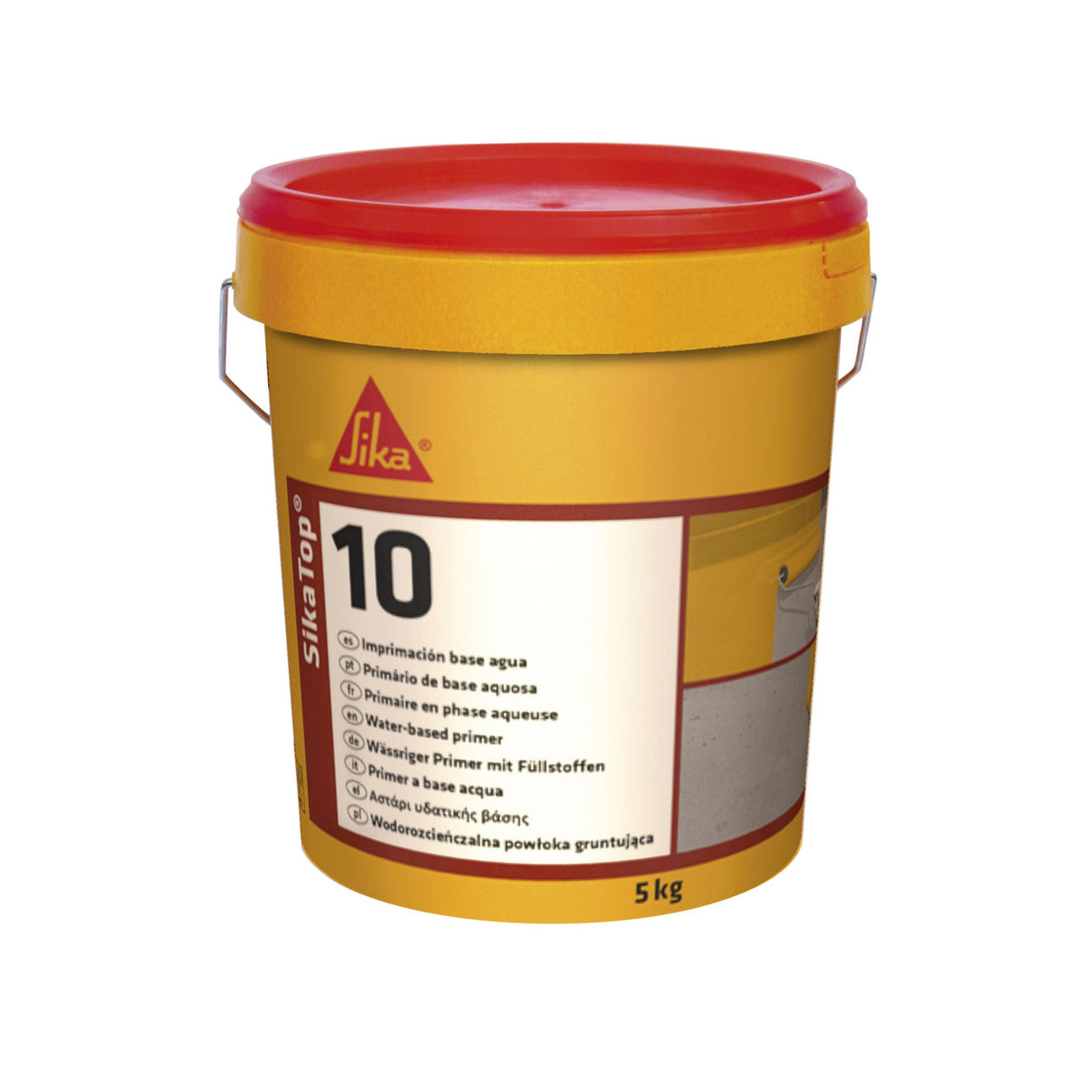 Bote de SikaTop®-10 de Sika, imprimación tapaporos y promotor de adherencia para soportes minerales - Vetonek
