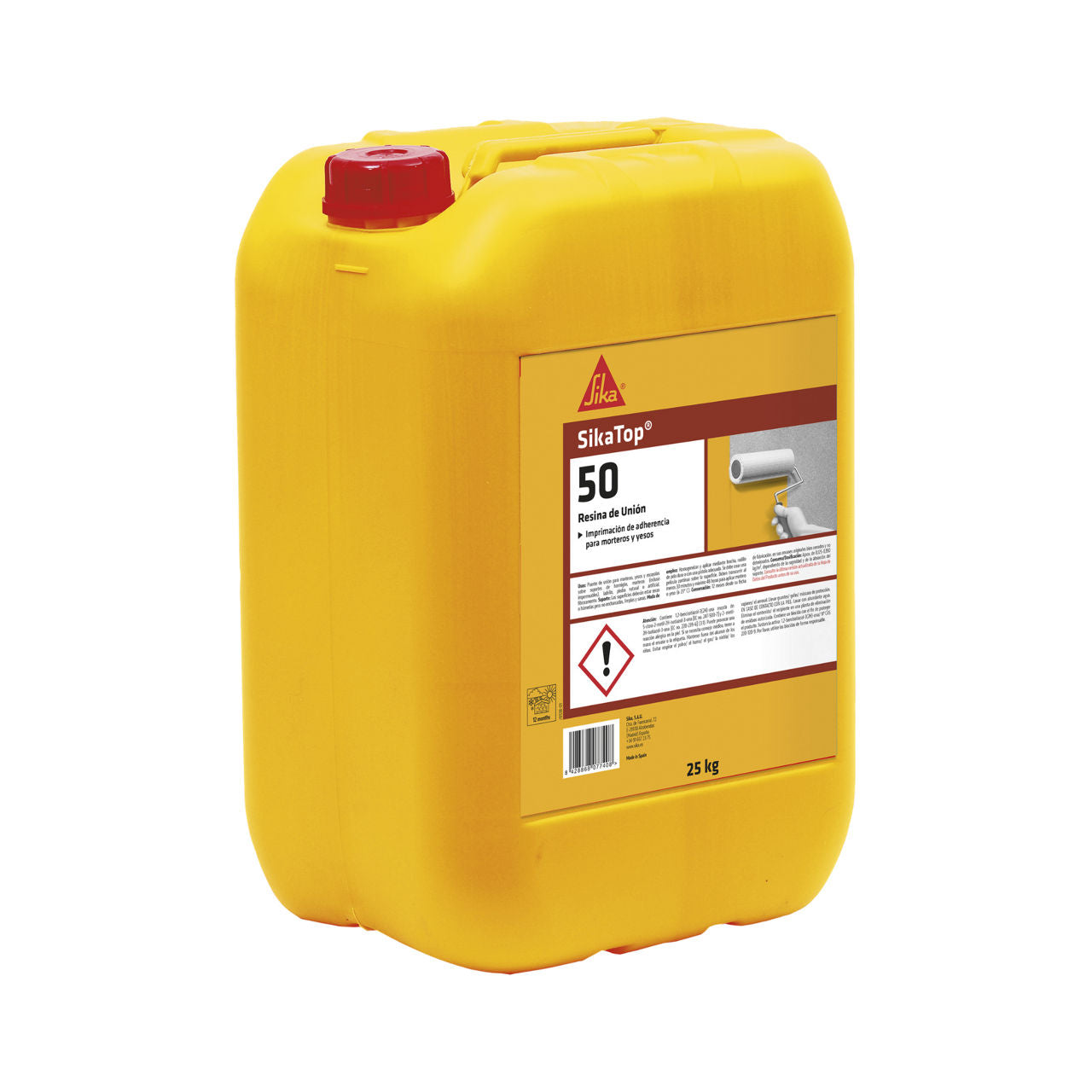 Garrafa de SikaTop®-50 de Sika, imprimación puente de adherencia acrílica en base agua para morteros y yesos - Vetonek