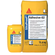 Juego A+B de SikaProof® Adhesive-02 de Sika, mortero adhesivo cementoso bicomponente para fijar membranas de impermeabilización - Vetonek