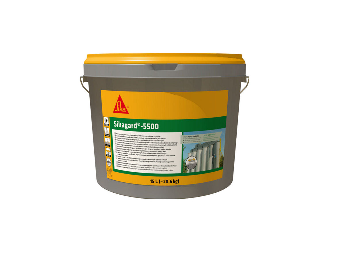 Bote de 15 l de Sikagard®-5500 de Sika, revestimiento anticarbonatación elástico de base renovable - Vetonek