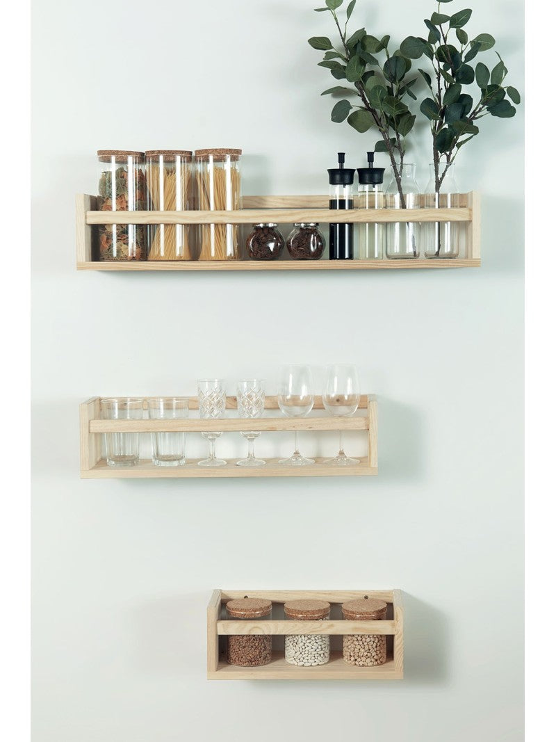 Estante para especias de madera de pino 60cm | Organiza tu cocina Astideco