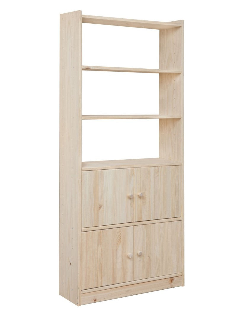 Estantería Librería Gala de Madera de Pino con Puertas - 79,6 cm Astideco