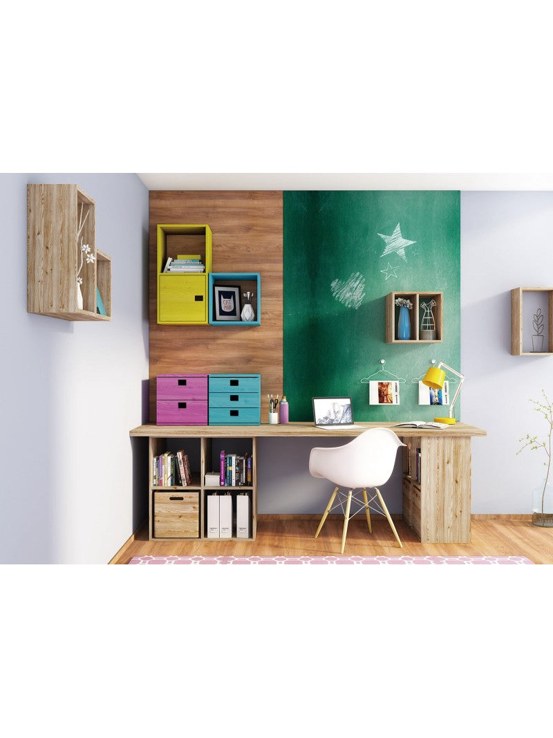 Estantería modular Dinamic con 2 cubos de madera de pino Astideco