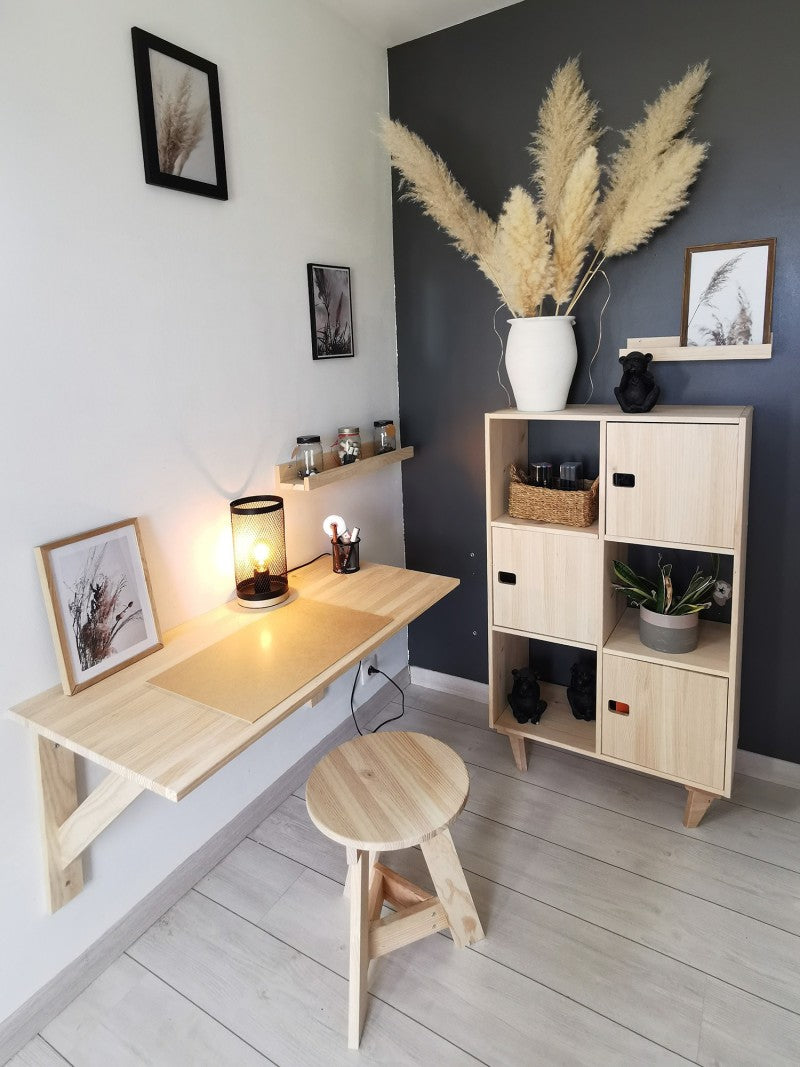 Estantería Modular Dinamic con 6 Cubos de Madera de Pino Astideco