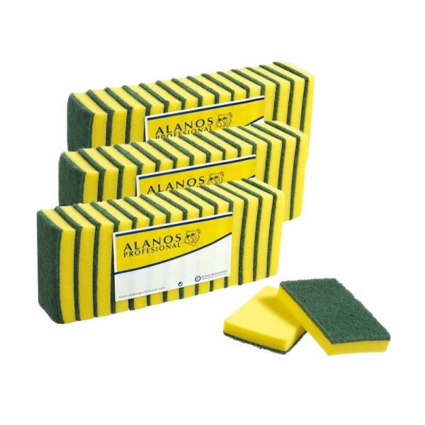 Estropajo Verde con Esponja 15x10 cm - 42 Unidades Vetonek