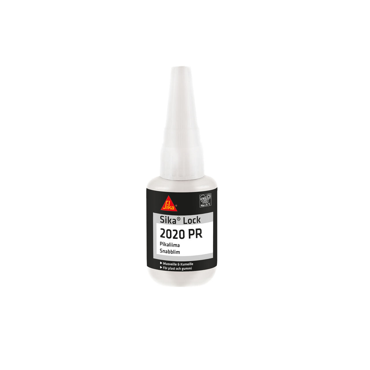 Bote de Sika® Lock-2020 PR de Sika, adhesivo instantáneo de cianoacrilato de baja viscosidad para plásticos y cauchos - Vetonek