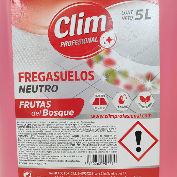 Fregasuelos neutro Frutos del Bosque - 3 garrafas de 5L Vetonek