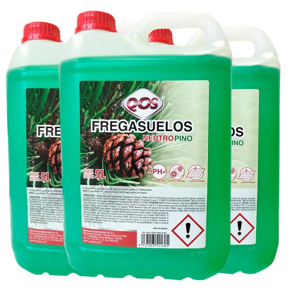 Fregasuelos pH Neutro Pino - Caja de 3 Garrafas 5L Vetonek