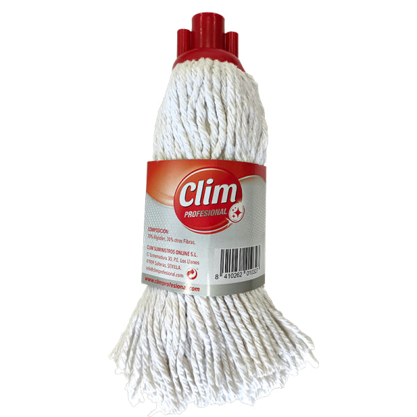 Fregona de algodón blanco extra Clim Profesional 220 gr - Alta resistencia Vetonek