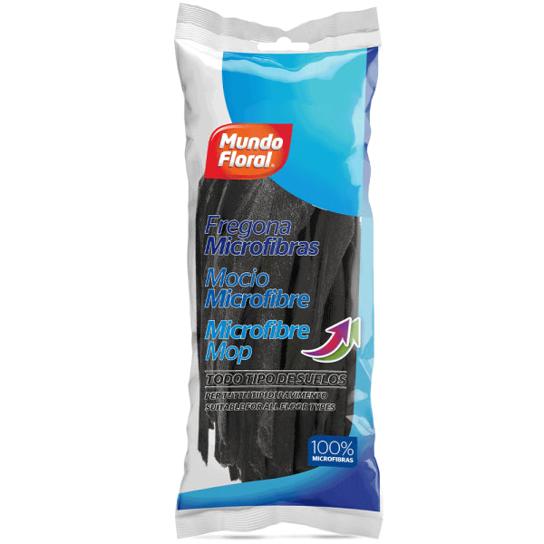 Fregona de tiras de microfibra negra - Alta calidad y durabilidad Vetonek
