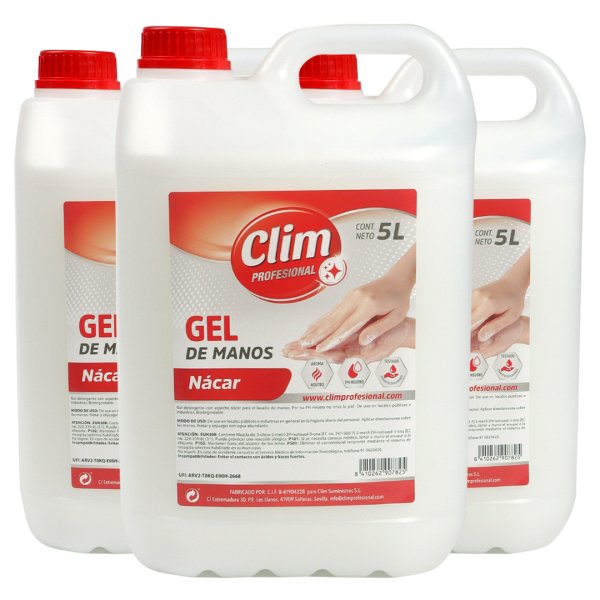 Gel de manos pH neutro - Caja 3 garrafas de 5 L Vetonek