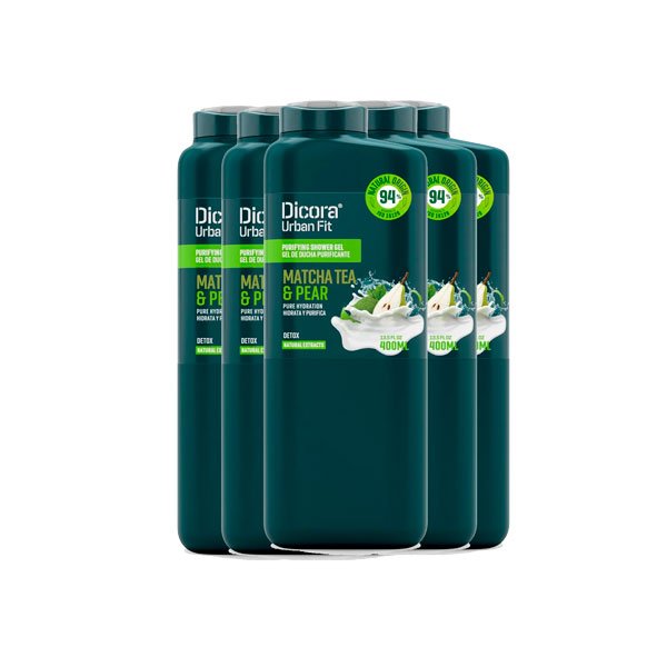 Gel de baño detox con té matcha y pera - Pack de 6 uds Vetonek